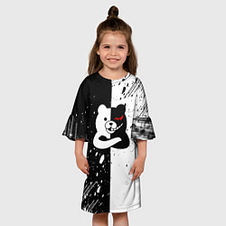 Платье клеш для девочки Monokuma брызги, цвет: 3D-принт — фото 2