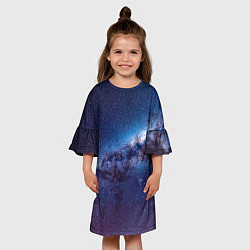 Платье клеш для девочки Космос просто космос!, цвет: 3D-принт — фото 2
