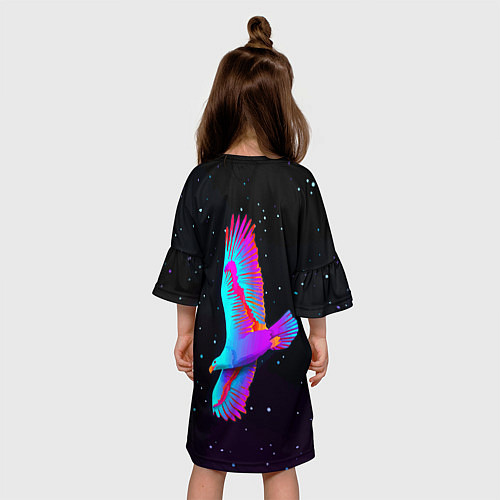 Детское платье Eagle Space Neon / 3D-принт – фото 4