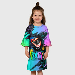 Платье клеш для девочки POPPY PLAYTIME HAGGY WAGGY - ПОППИ ПЛЕЙТАЙМ цветно, цвет: 3D-принт — фото 2