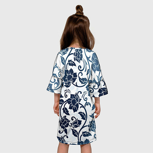 Детское платье Гжелевые цветы / 3D-принт – фото 4