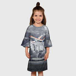 Платье клеш для девочки Пассажирский самолет: Ил 114-300, цвет: 3D-принт — фото 2