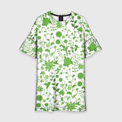 Платье клеш для девочки Зелёное поле, цвет: 3D-принт