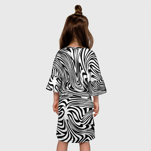 Детское платье Сумасшедшая зебра Абстрактный узор с извилистыми л / 3D-принт – фото 4
