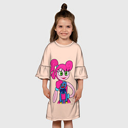 Платье клеш для девочки POPPY PLAYTIME - Mommy long legs and Haggy Waggy, цвет: 3D-принт — фото 2