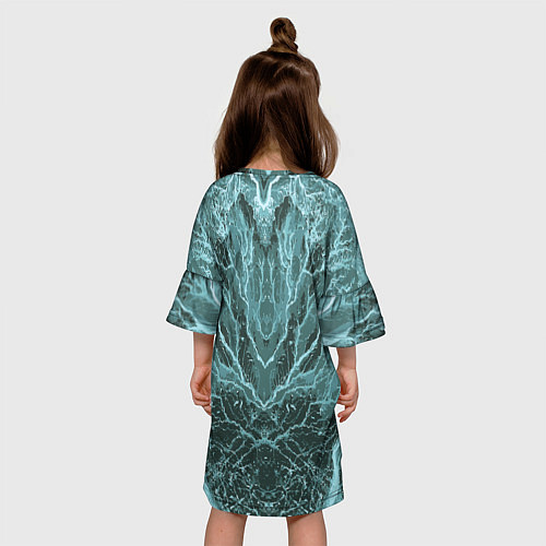 Детское платье Абстрактная геометрическая графика ,цвет морской в / 3D-принт – фото 4
