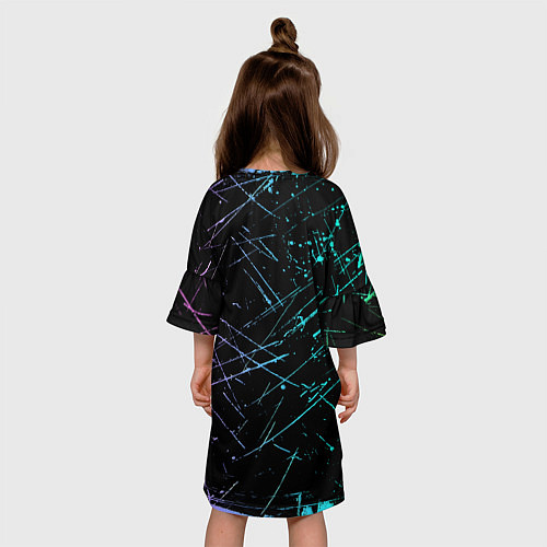 Детское платье ROBLOX неоновый логотип / 3D-принт – фото 4