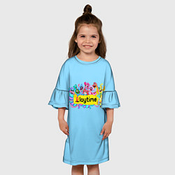 Платье клеш для девочки POPPY PLAYTIME chapter 2 персонажи, цвет: 3D-принт — фото 2