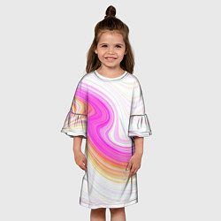 Платье клеш для девочки Abstract gradient lines, цвет: 3D-принт — фото 2