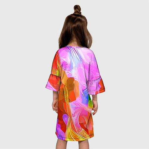 Детское платье Красочный цветочный паттерн Весна - Лето 2025 Colo / 3D-принт – фото 4