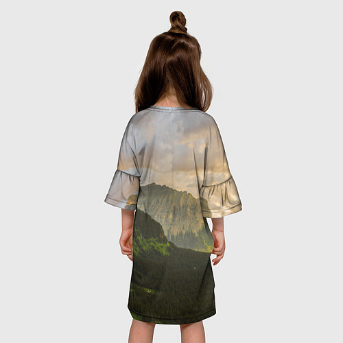 Детское платье Горы, лес, небо / 3D-принт – фото 4