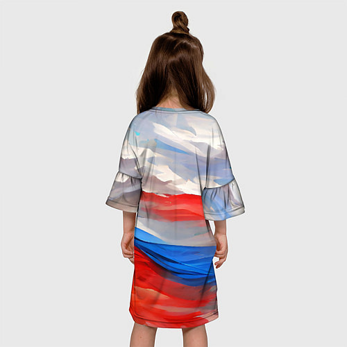Детское платье Флаг России в красках / 3D-принт – фото 4