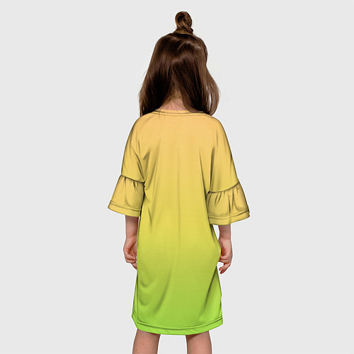 Детское платье GRADIEND YELLOW-GREEN / 3D-принт – фото 4