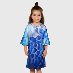 Платье клеш для девочки Blue scales, цвет: 3D-принт — фото 2
