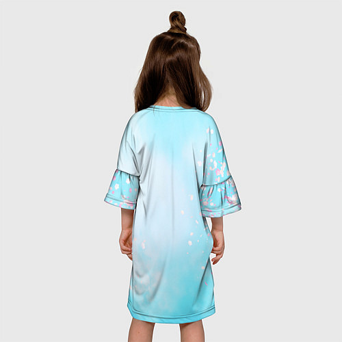 Детское платье Милый поросенок с цветами / 3D-принт – фото 4