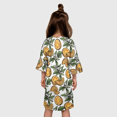 Детское платье Узор из тропических апельсинов / 3D-принт – фото 4
