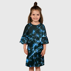 Платье клеш для девочки Нейронная сеть - фон, цвет: 3D-принт — фото 2