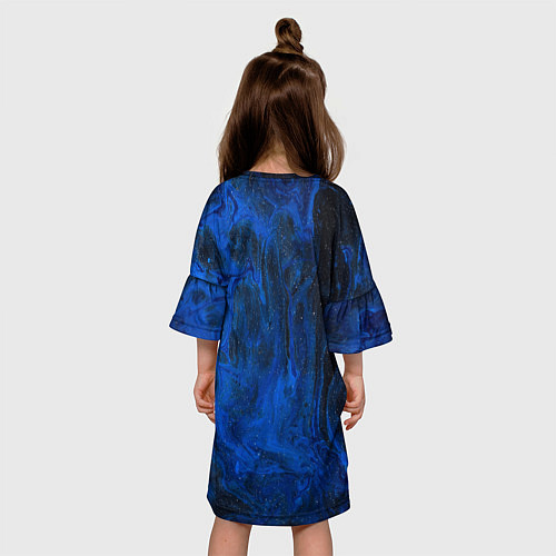 Детское платье Синий абстрактный дым / 3D-принт – фото 4