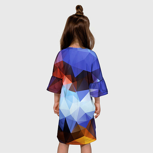 Детское платье Абстрактный цветной узор из треугольников Abstract / 3D-принт – фото 4