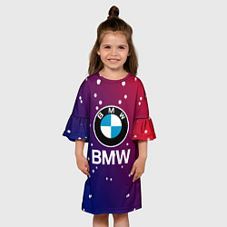 Платье клеш для девочки BMW Градиент Краска, цвет: 3D-принт — фото 2