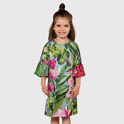Платье клеш для девочки Цветы Эдема, цвет: 3D-принт — фото 2