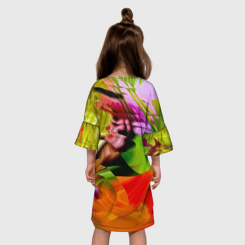 Детское платье Разноцветная абстрактная композиция Лето Multi-col / 3D-принт – фото 4