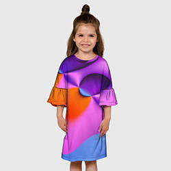 Платье клеш для девочки Абстрактная красочная композиция Лето Abstract col, цвет: 3D-принт — фото 2
