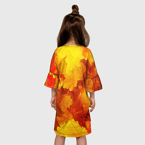 Детское платье Желтые-листья / 3D-принт – фото 4