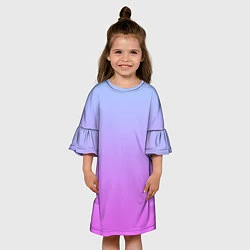 Платье клеш для девочки Голубо-розовый градиент, цвет: 3D-принт — фото 2