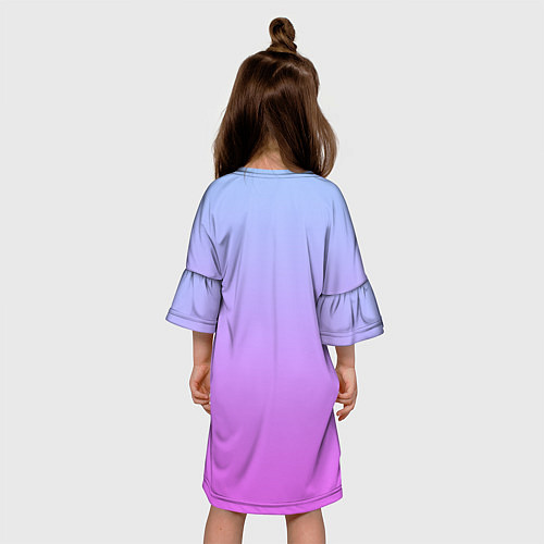 Детское платье Голубо-розовый градиент / 3D-принт – фото 4