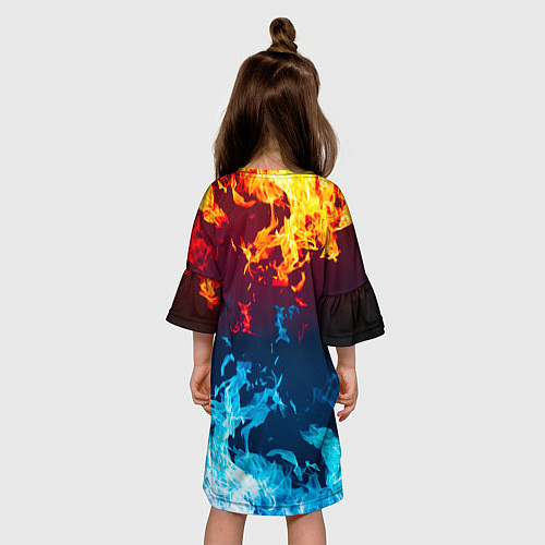 Детское платье Лед и Пламя Борьба стихий / 3D-принт – фото 4