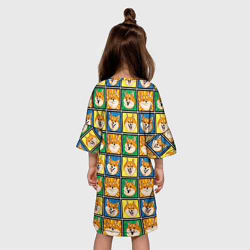 Детское платье Разноцветная плитка сибы / 3D-принт – фото 4