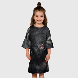 Платье клеш для девочки Окаменелая девушка, цвет: 3D-принт — фото 2