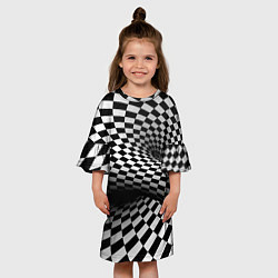 Платье клеш для девочки Геометрическая объёмная композиция Авангард, цвет: 3D-принт — фото 2