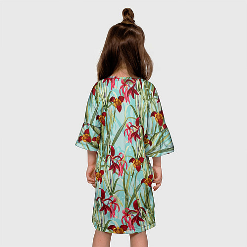 Детское платье Цветы Красные Тигридии / 3D-принт – фото 4