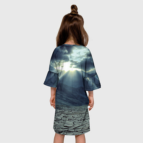 Детское платье Трещины на земле пустыня / 3D-принт – фото 4
