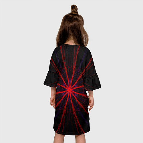 Детское платье Красный эфир 3D - абстракция / 3D-принт – фото 4