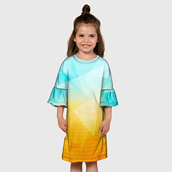 Платье клеш для девочки Полигоны - Лед и мед, цвет: 3D-принт — фото 2