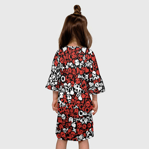Детское платье Красно-белые знаки LDR / 3D-принт – фото 4