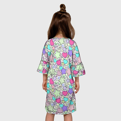 Детское платье 3D узор с бусами и стразами / 3D-принт – фото 4