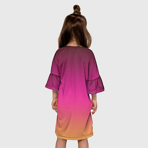 Детское платье Оранжево-пурпурный градиент / 3D-принт – фото 4