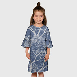 Платье клеш для девочки Композиция из веток Природа, цвет: 3D-принт — фото 2