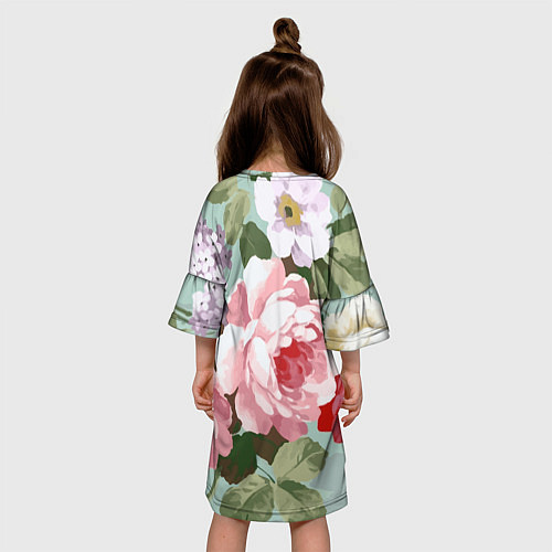 Детское платье Букет роз Лето / 3D-принт – фото 4