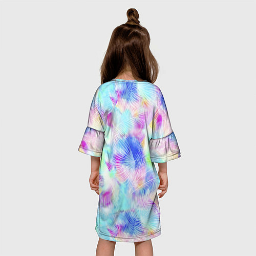 Детское платье Градиент Листья Пальм / 3D-принт – фото 4