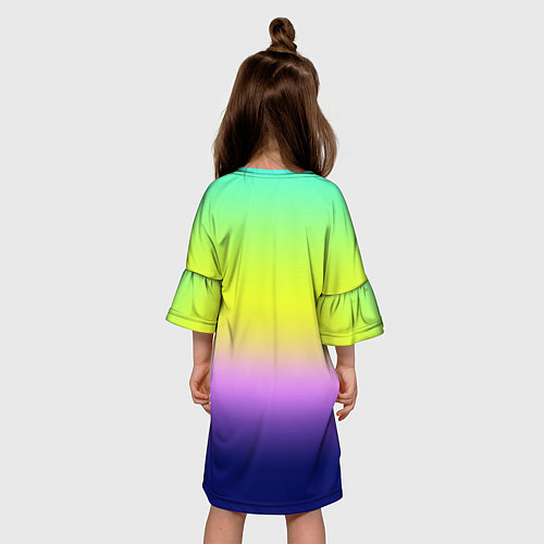 Детское платье Разноцветный размытый фон градиент / 3D-принт – фото 4