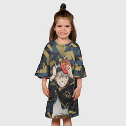 Платье клеш для девочки Черный клевер - Аста, цвет: 3D-принт — фото 2