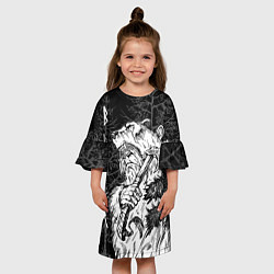 Платье клеш для девочки Велес славянский бог, цвет: 3D-принт — фото 2