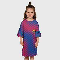 Платье клеш для девочки Fc barcelona барселона fc абстракция, цвет: 3D-принт — фото 2