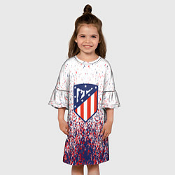Платье клеш для девочки Atletico madrid logo брызги красок, цвет: 3D-принт — фото 2