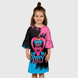 Платье клеш для девочки GAME POPPY PLAYTIME HAGGY WAGGY AND KISSY MISSY, цвет: 3D-принт — фото 2